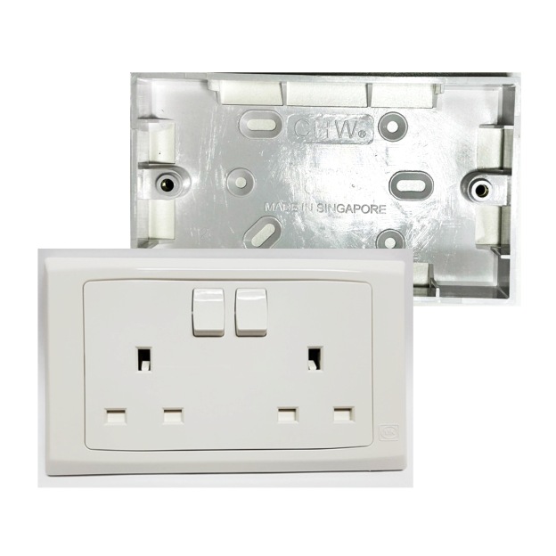 MK Honeywell 13A Single & Double Electric Socket Switch (1 Gang / 2 Gang)-GoKimDiam