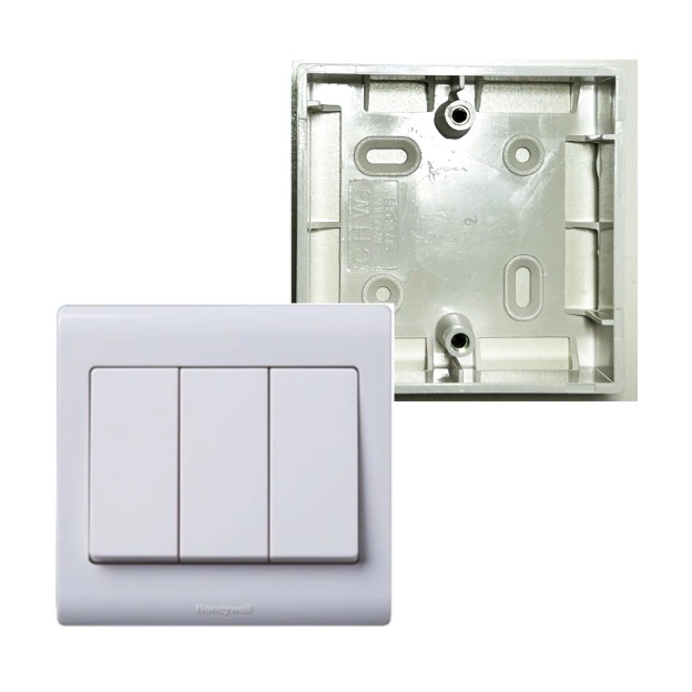 Honeywell 3 Gang Large Rocket Switch (1 Way / 2 Way)-GoKimDiam Hardware Shop Shop online for all your hardware needs at GoKimDiam Hardware Shop (by Kak Heng Hardware)! From wide range of hardware tools, premium paint supplies to essential tools for home DIY projects. Enjoy free islandwide delivery with min. $120 online order to Orchard, Tuas, Jurong, Punggol, Bedok, Sengkang, Hougang, Bukit Timah, Bukit Panjang, Bukit Batok etc. Shop with us today! Or, visit our Hardware Shop in Sembawang!