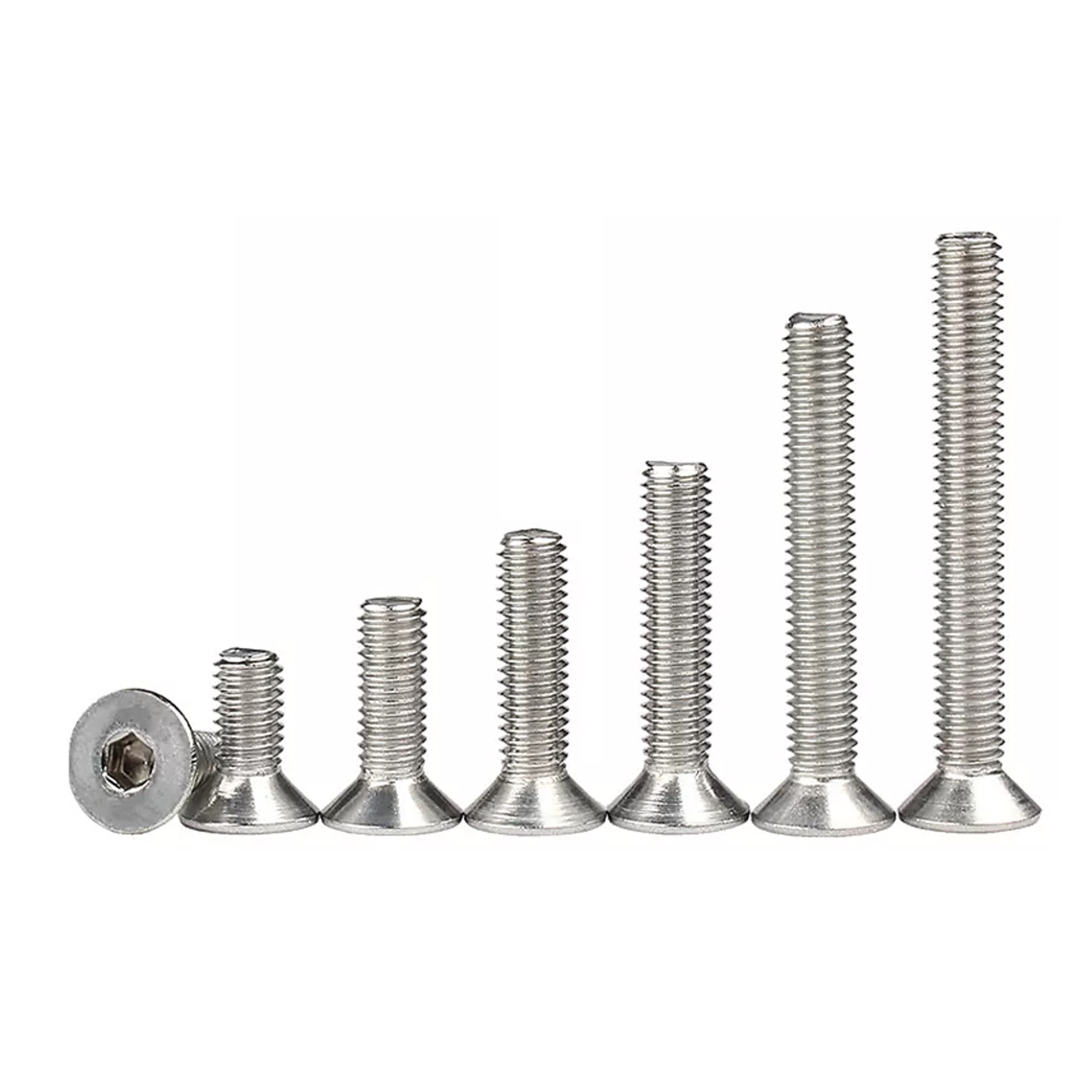 Phillip Countersunk Flat Head Screws With Hex Socket Allen Bolts (50mm to 80mm) - 5pcs-GoKimDiam