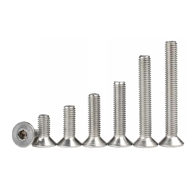 Phillip Countersunk Flat Head Screws With Hex Socket Allen Bolts (50mm to 80mm) - 5pcs-GoKimDiam