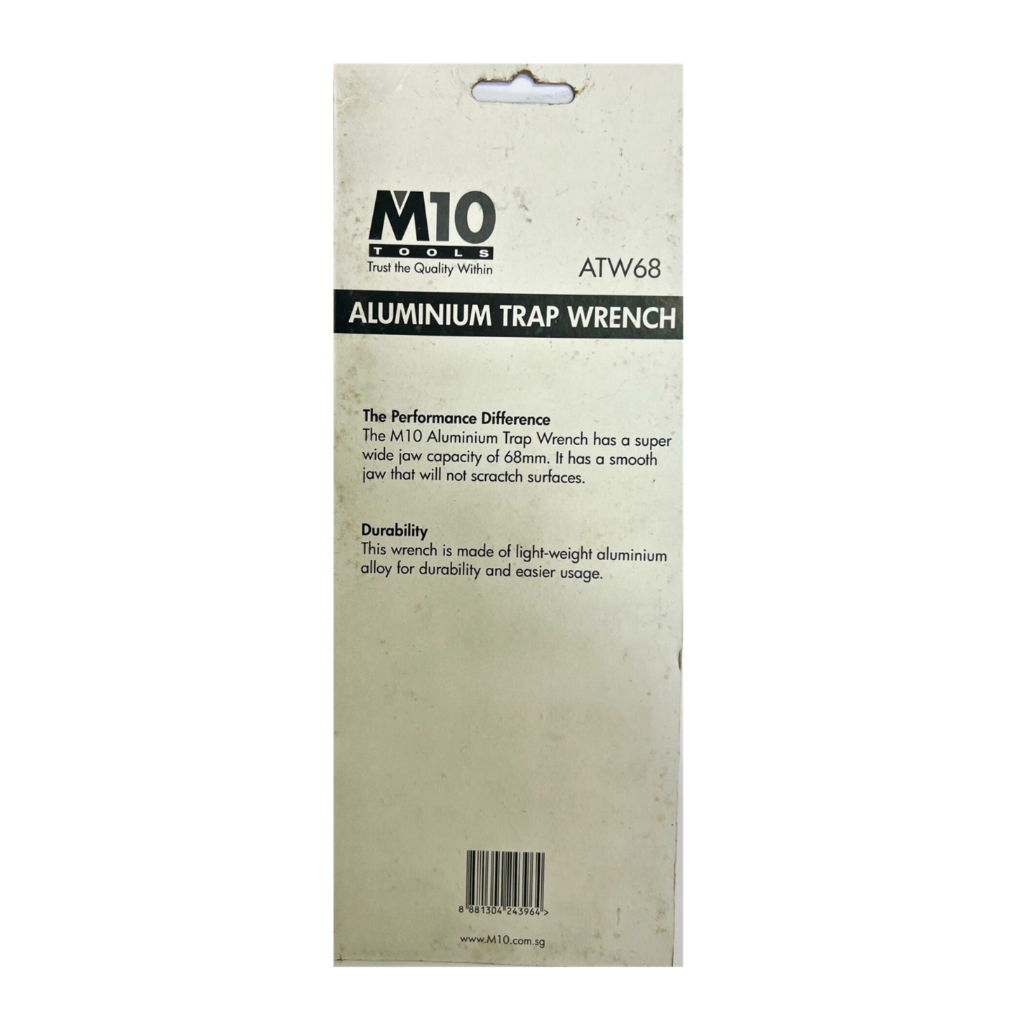 M10 Aluminum Trap Wrench (16mm To 68mm Wide Jaw Width)-GoKimDiam Hardware Shop Shop online for all your hardware needs at GoKimDiam Hardware Shop (by Kak Heng Hardware)! From wide range of hardware tools, premium paint supplies to essential tools for home DIY projects. Enjoy free islandwide delivery with min. $120 online order to Orchard, Tuas, Jurong, Punggol, Bedok, Sengkang, Hougang, Bukit Timah, Bukit Panjang, Bukit Batok etc. Shop with us today! Or, visit our Hardware Shop in Sembawang!