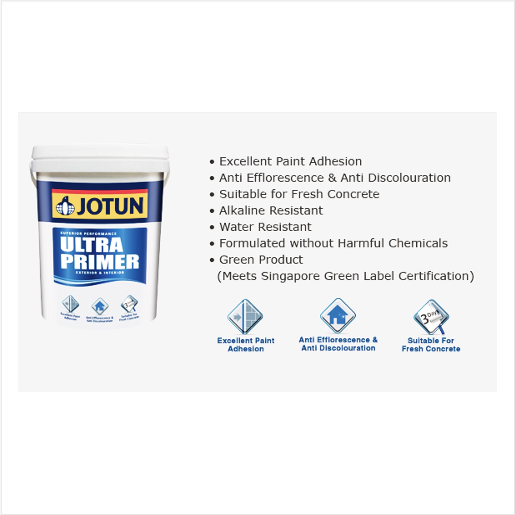 (5L) Jotun Ultra Primer Paint -GoKimDiam Hardware Shop Shop online for all your hardware needs at GoKimDiam Hardware Shop (by Kak Heng Hardware)! From wide range of hardware tools, premium paint supplies to essential tools for home DIY projects. Enjoy free islandwide delivery with min. $120 online order to Orchard, Tuas, Jurong, Punggol, Bedok, Sengkang, Hougang, Bukit Timah, Bukit Panjang, Bukit Batok etc. Shop with us today! Or, visit our Hardware Shop in Sembawang!