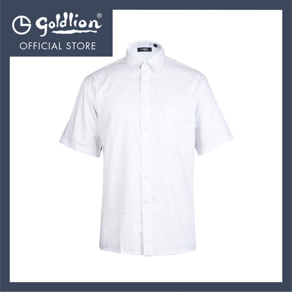 Goldlion Smart Casual Regular Fit 100% Cotton Short-Sleeved Shirt ...