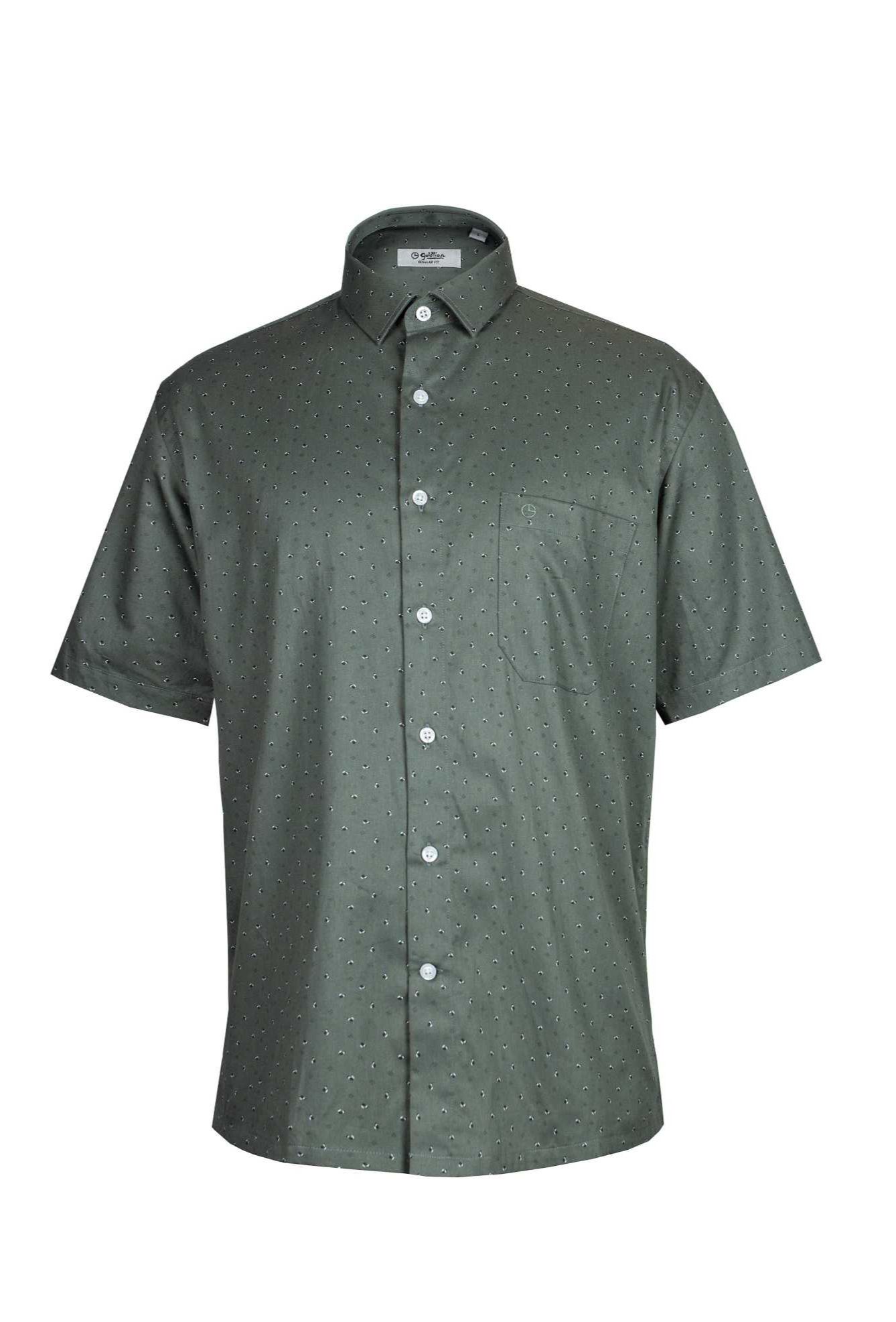 Goldlion Smart Casual Regular Fit 100% Cotton Short-Sleeved Shirt