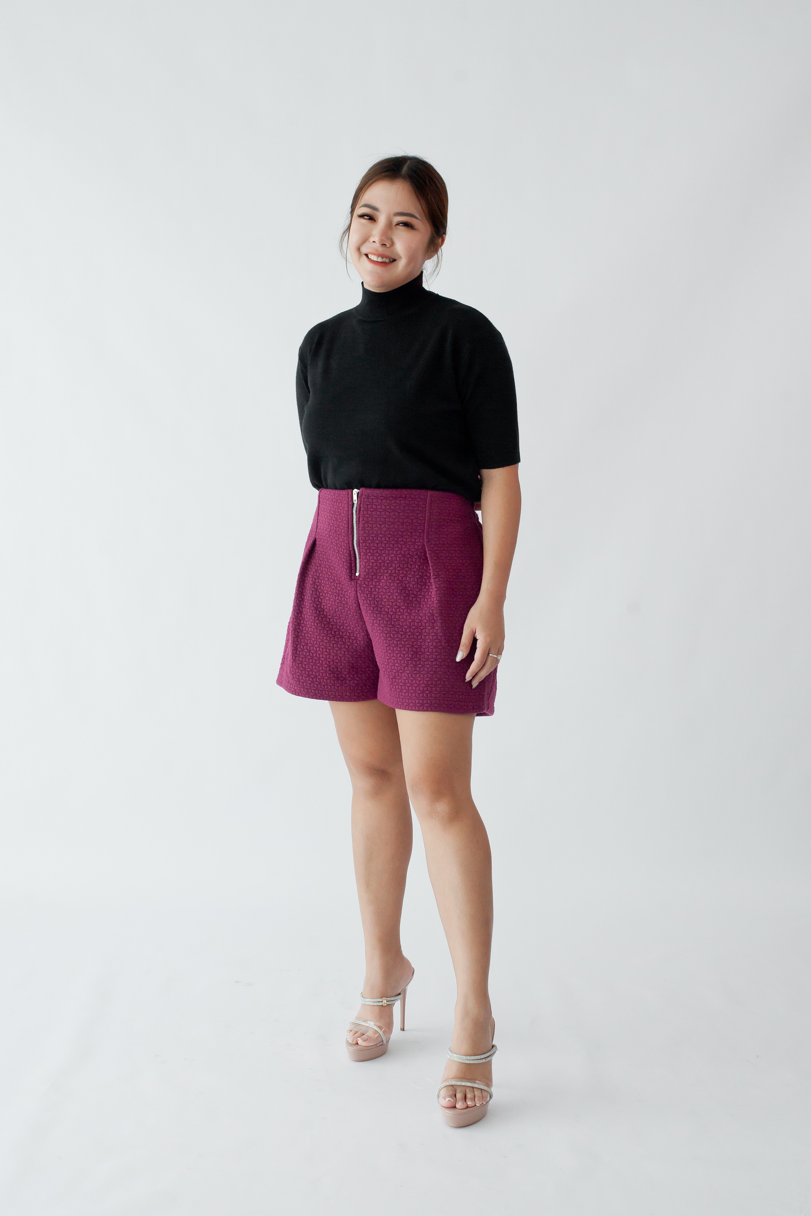 [BC Signature] 1863 Fiorella Shorts W Front Zipper 