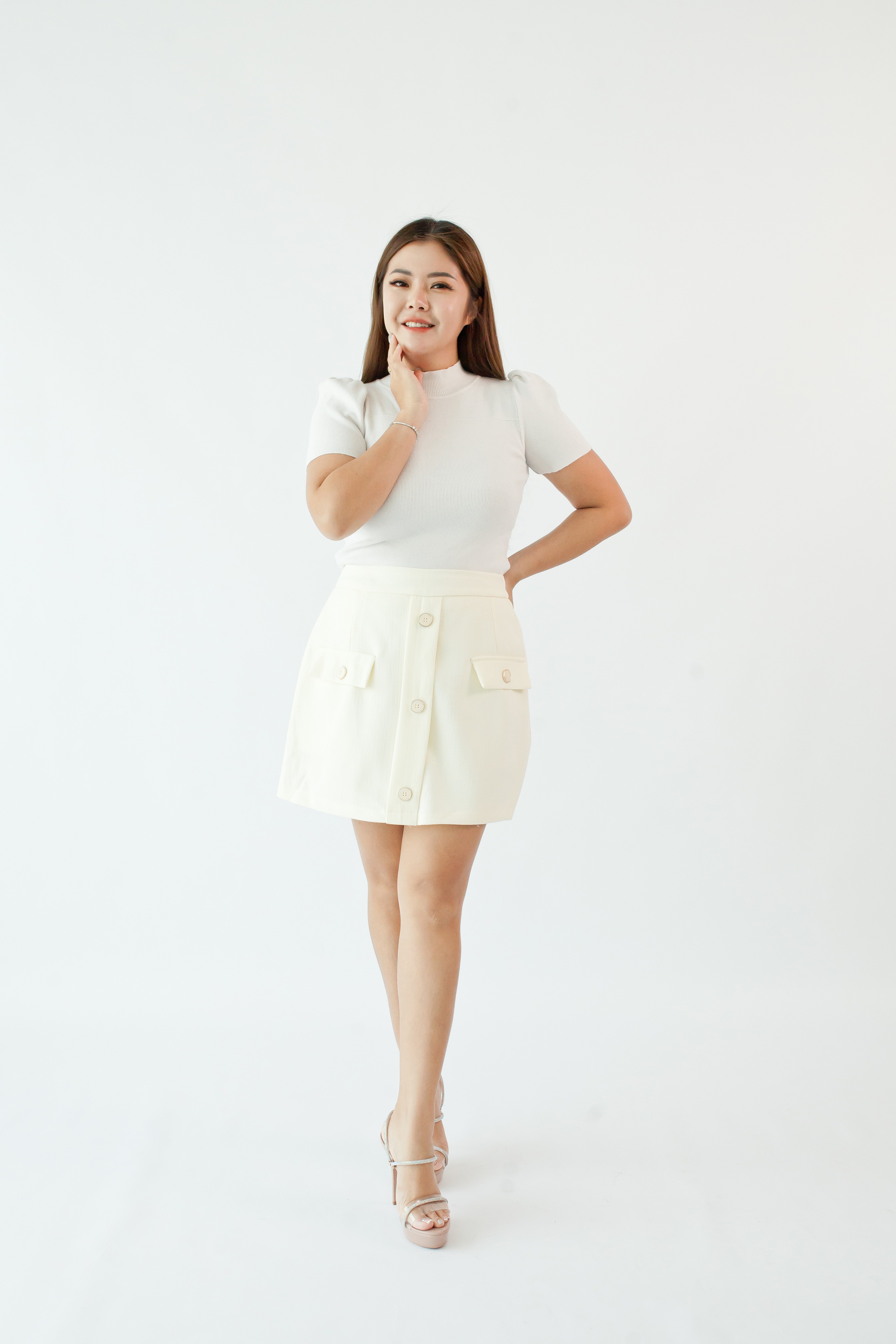 [BC Signature] 1953 Amaya Linen Skorts (L) 