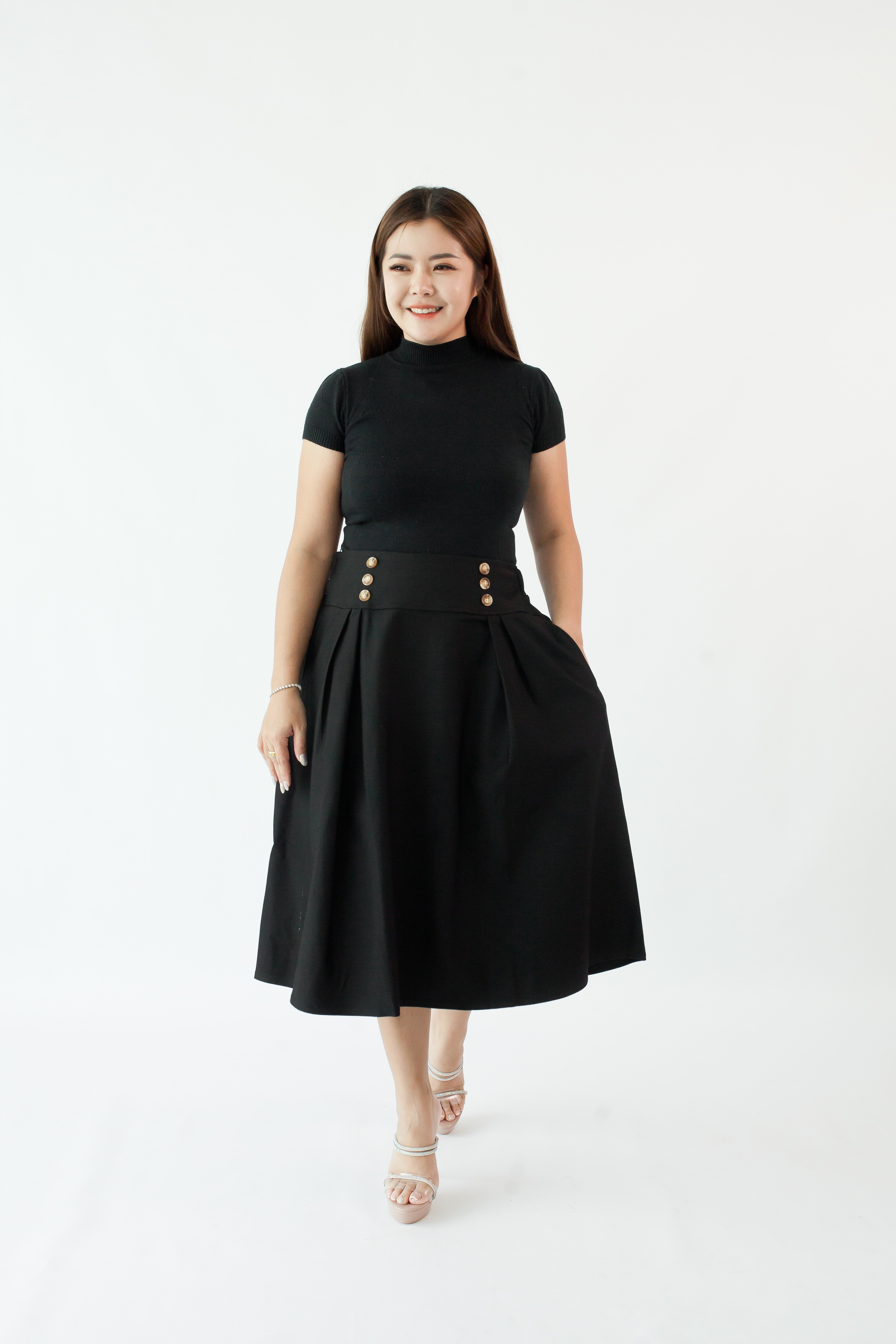 [BC Signature] 2032 Allegra Flare Skirt W Pockets 