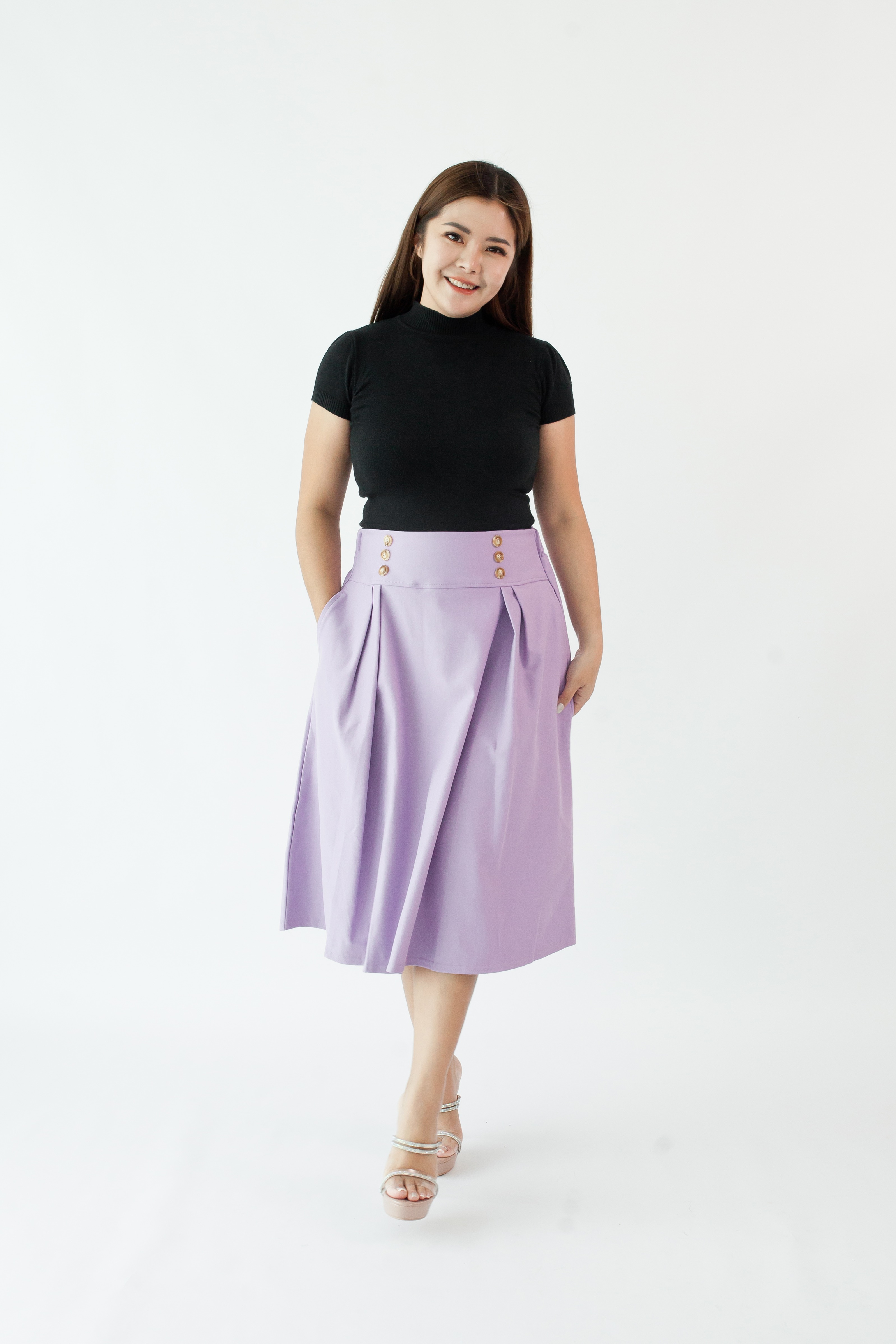 [BC Signature] 2032 Allegra Flare Skirt W Pockets 