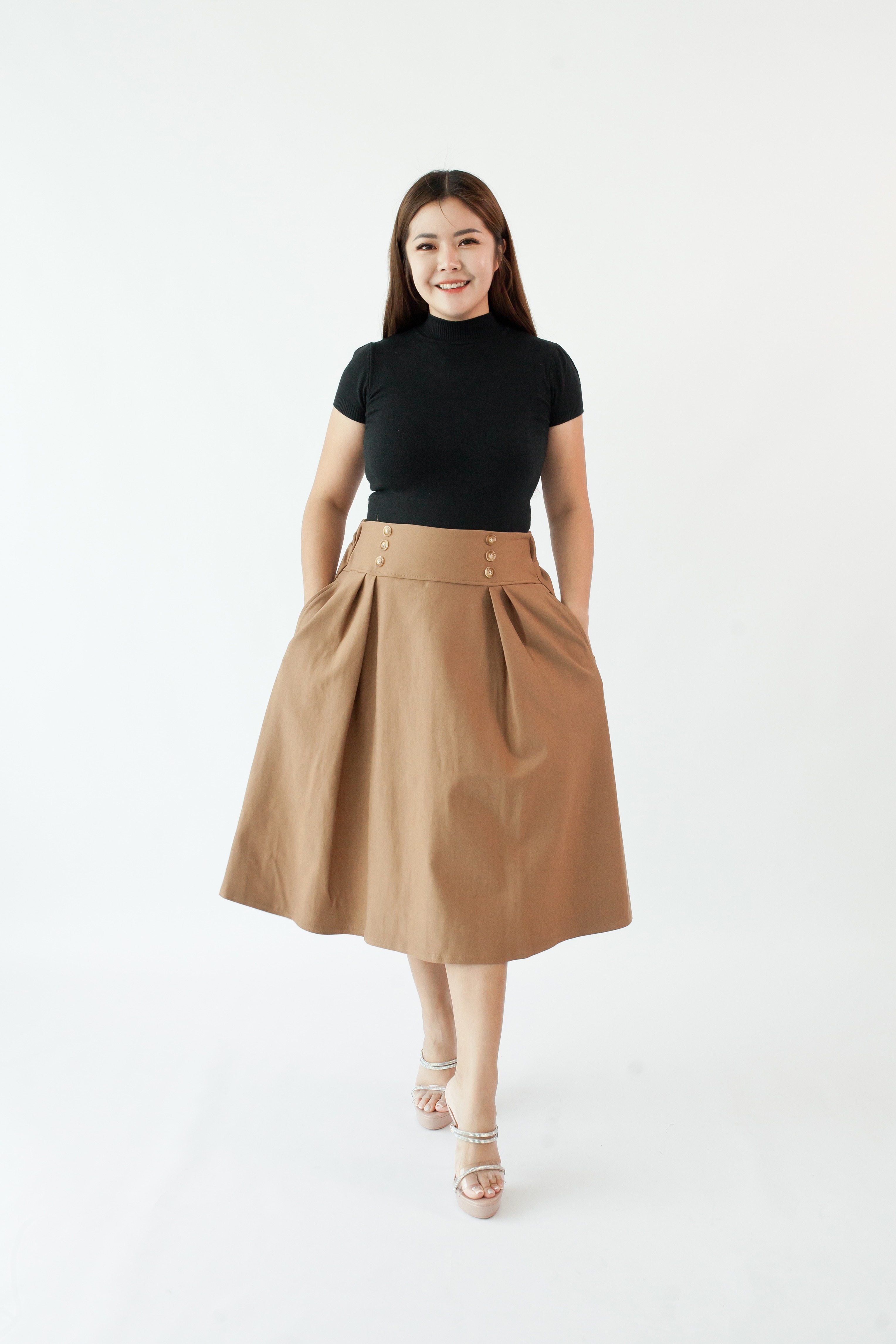 [BC Signature] 2032 Allegra Flare Skirt W Pockets 
