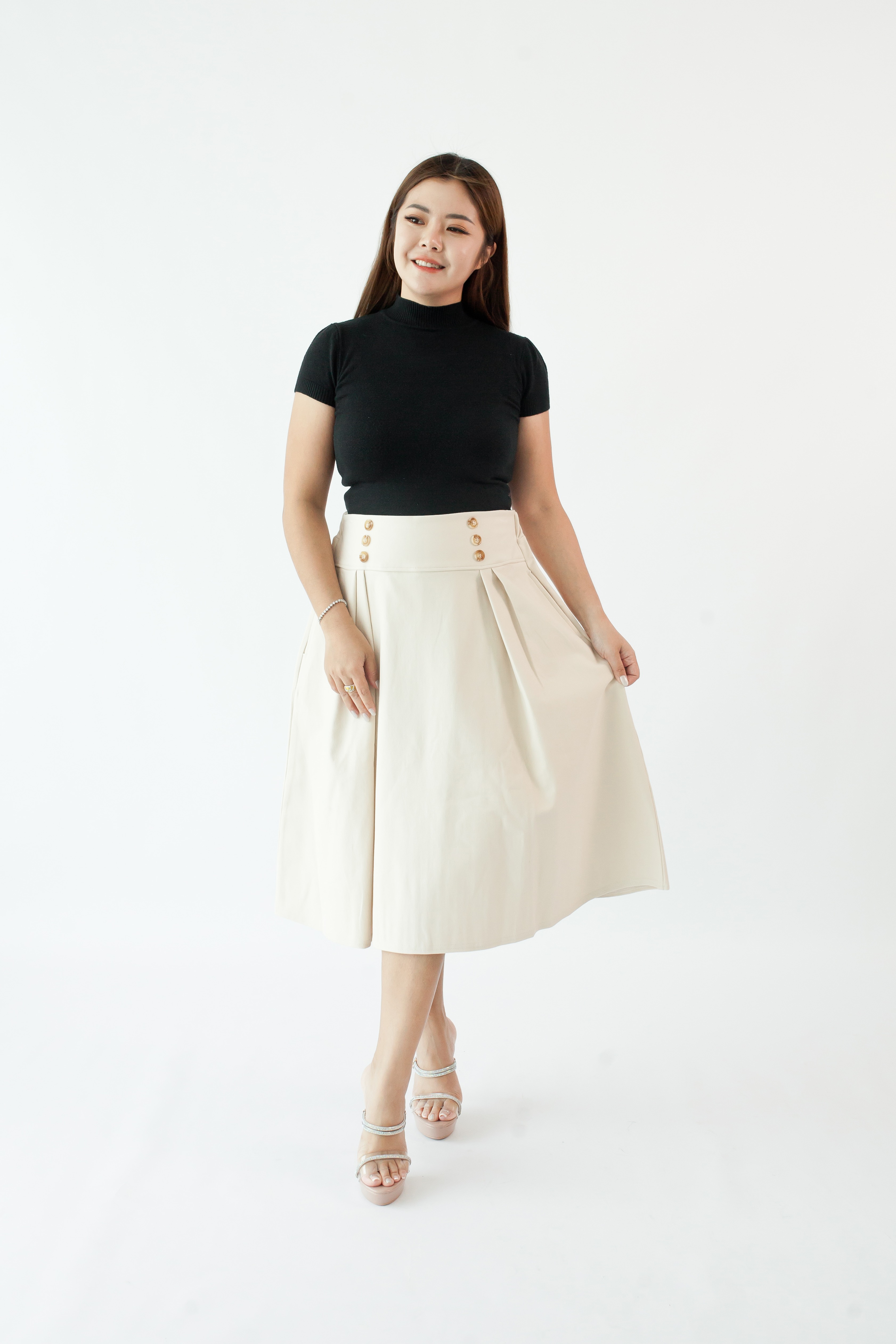 [BC Signature] 2032 Allegra Flare Skirt W Pockets 