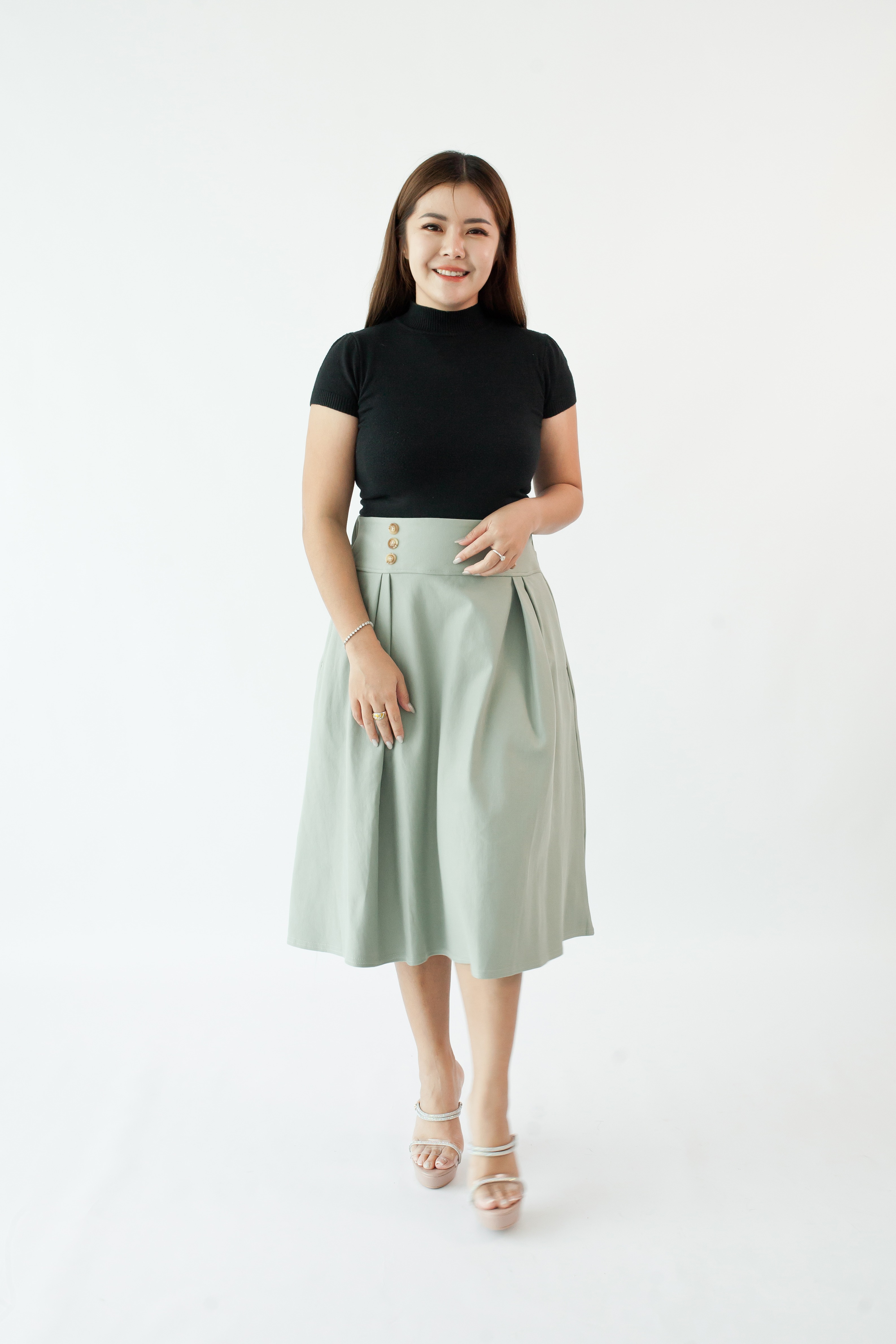 [BC Signature] 2032 Allegra Flare Skirt W Pockets 