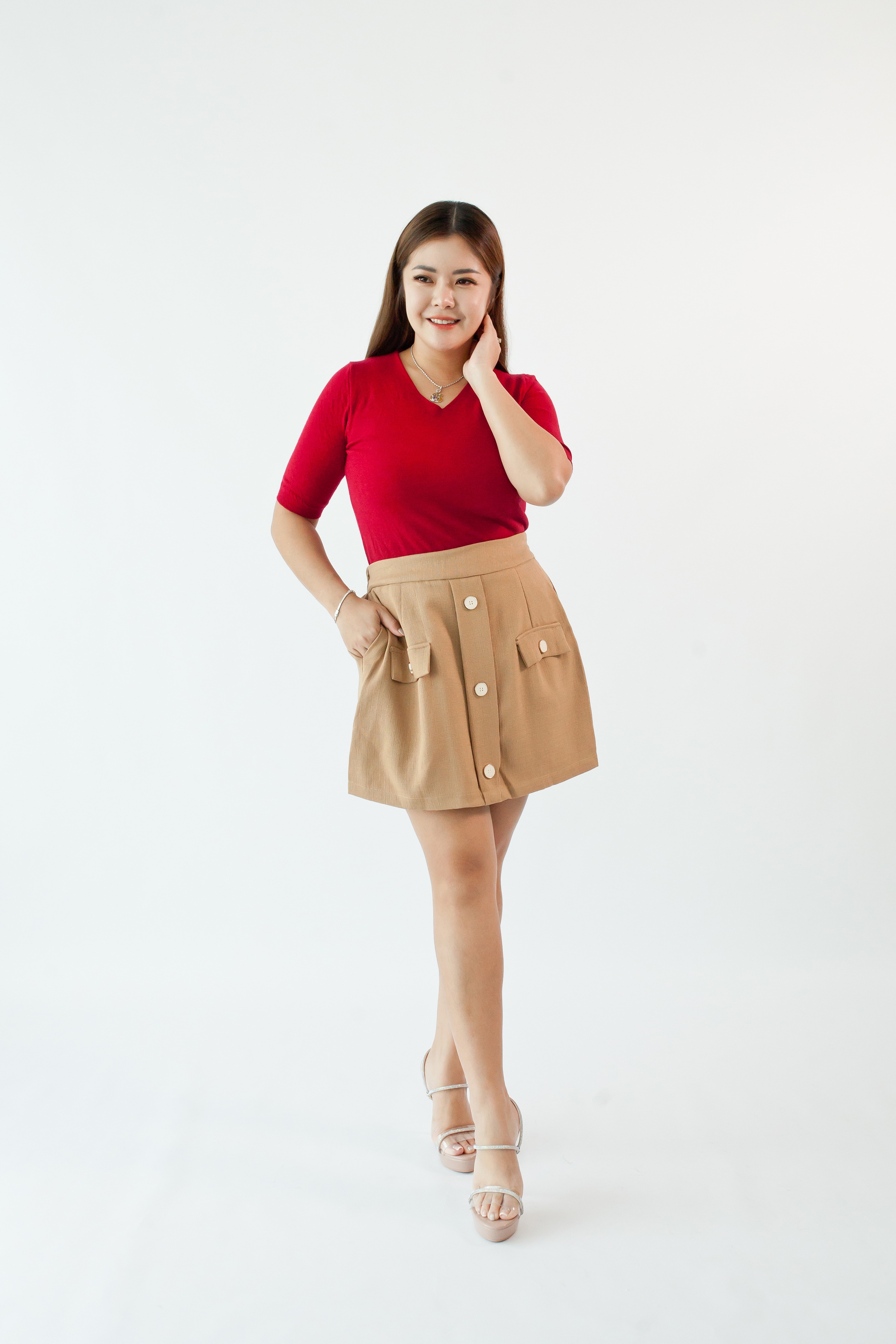 [BC Signature] 1953 Amaya Linen Skorts (L) 