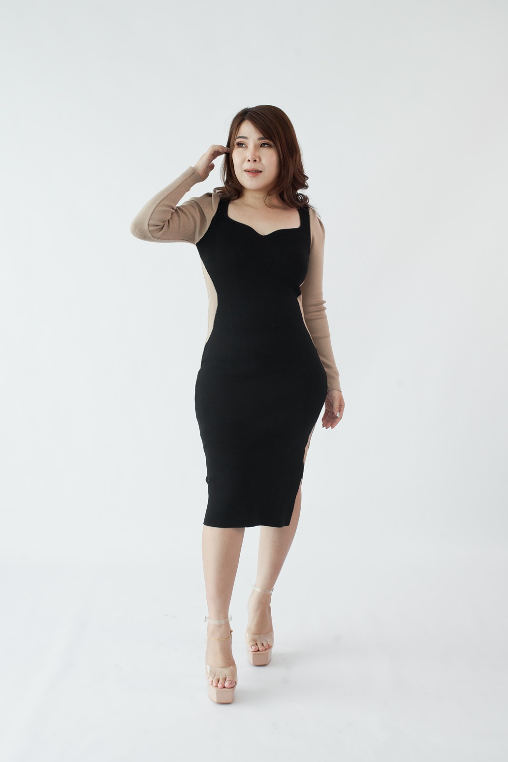 [BC Signature] 408 Valentina Long Sleeve Knitted Dress