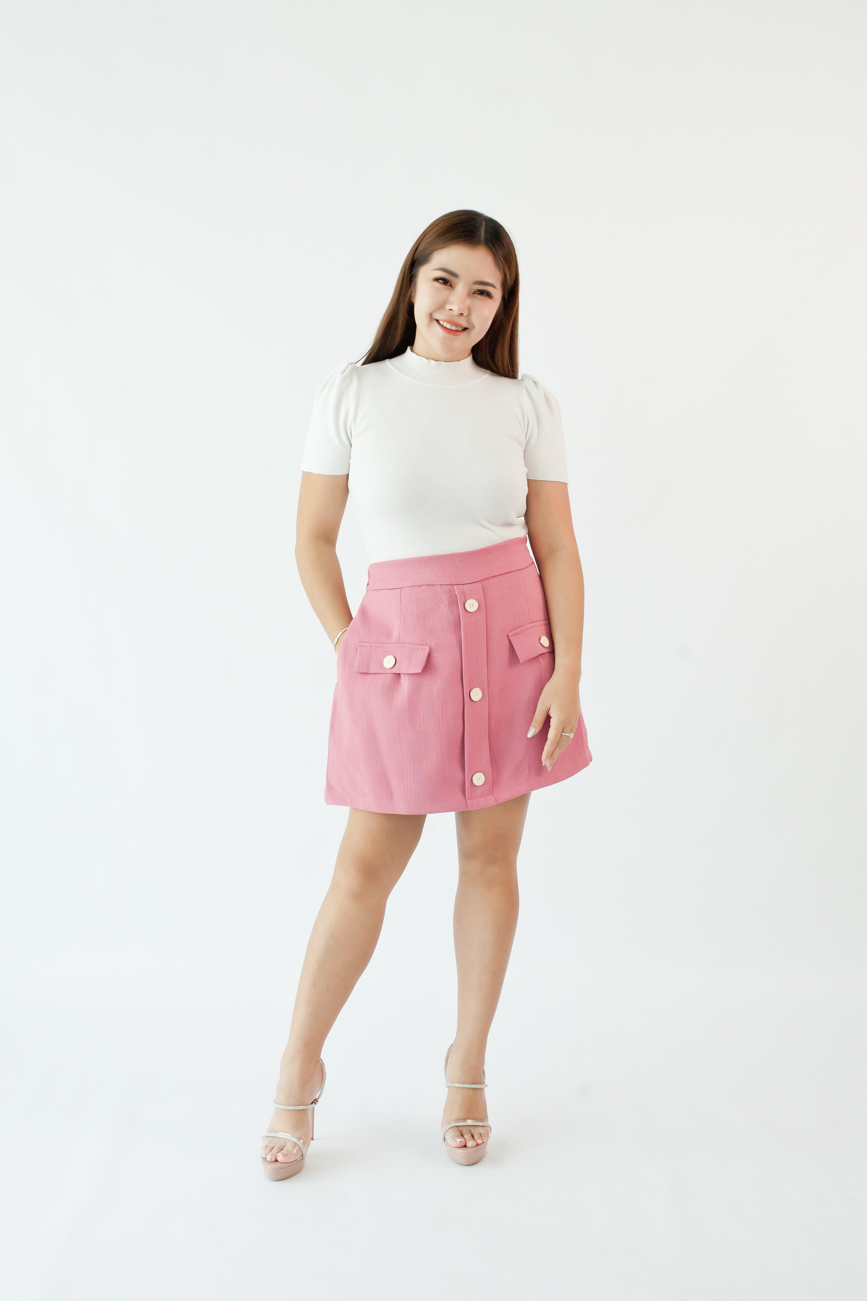 [BC Signature] 1953 Amaya Linen Skorts (L) 