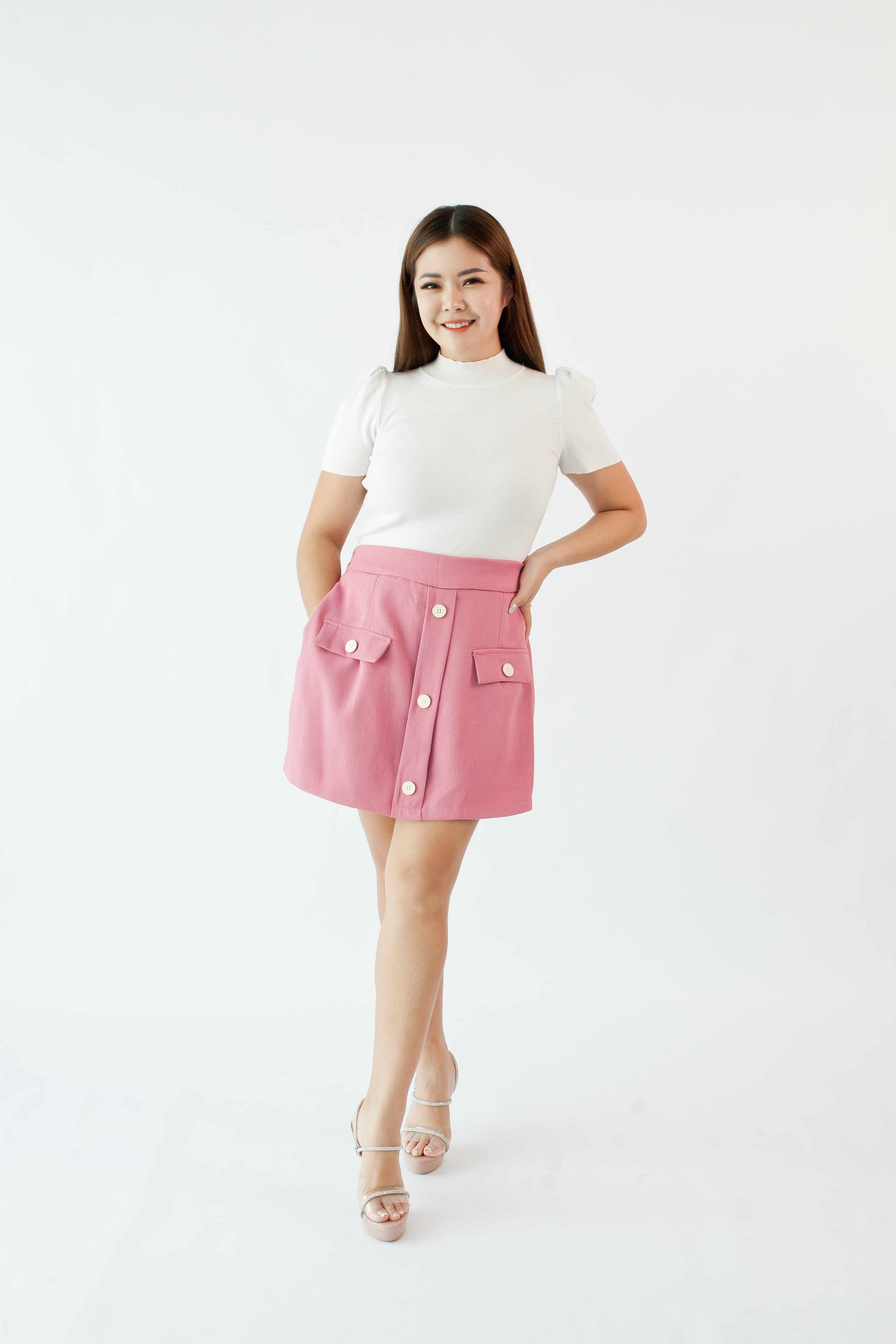 [BC Signature] 1953 Amaya Linen Skorts (L) 