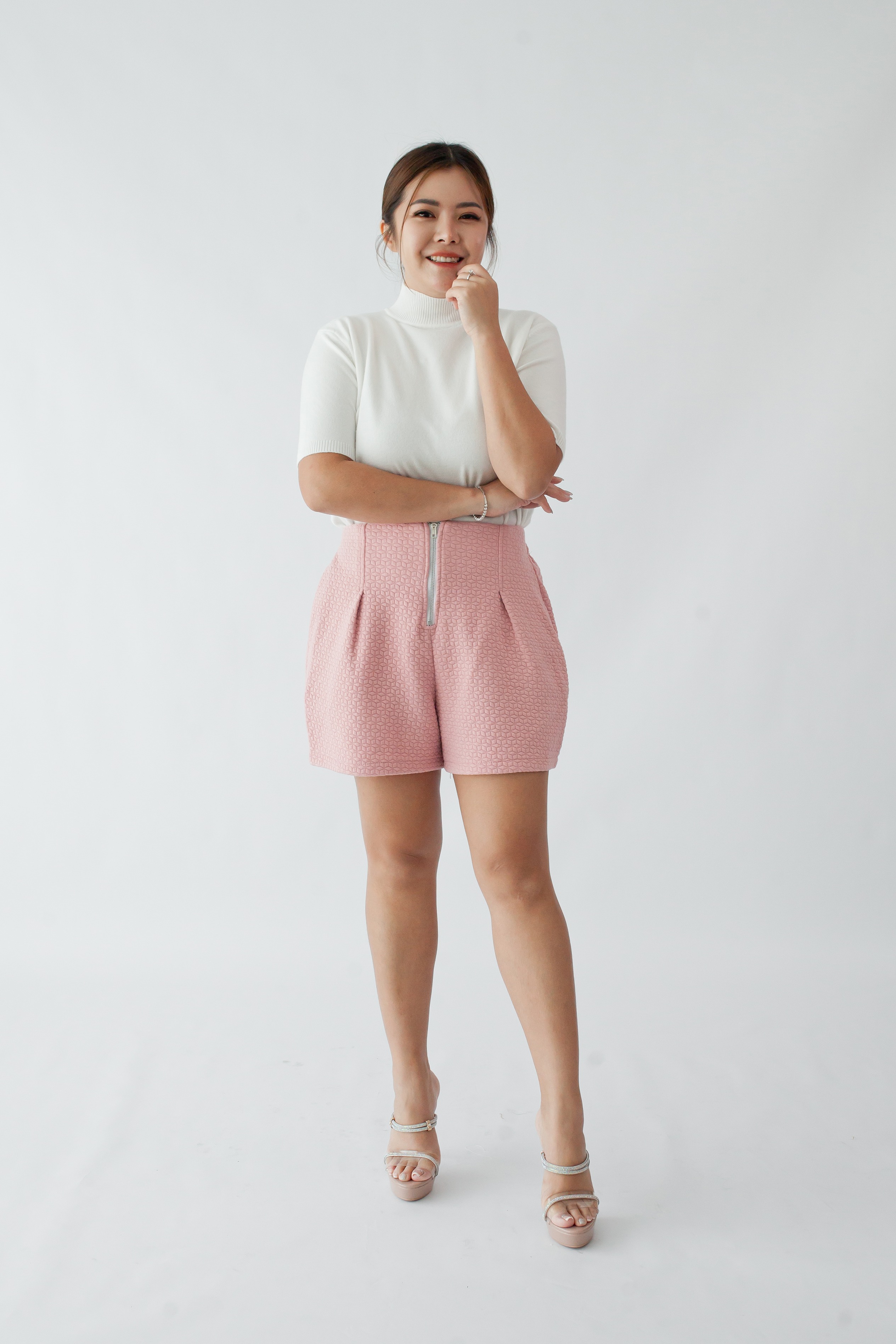 [BC Signature] 1863 Fiorella Shorts W Front Zipper 