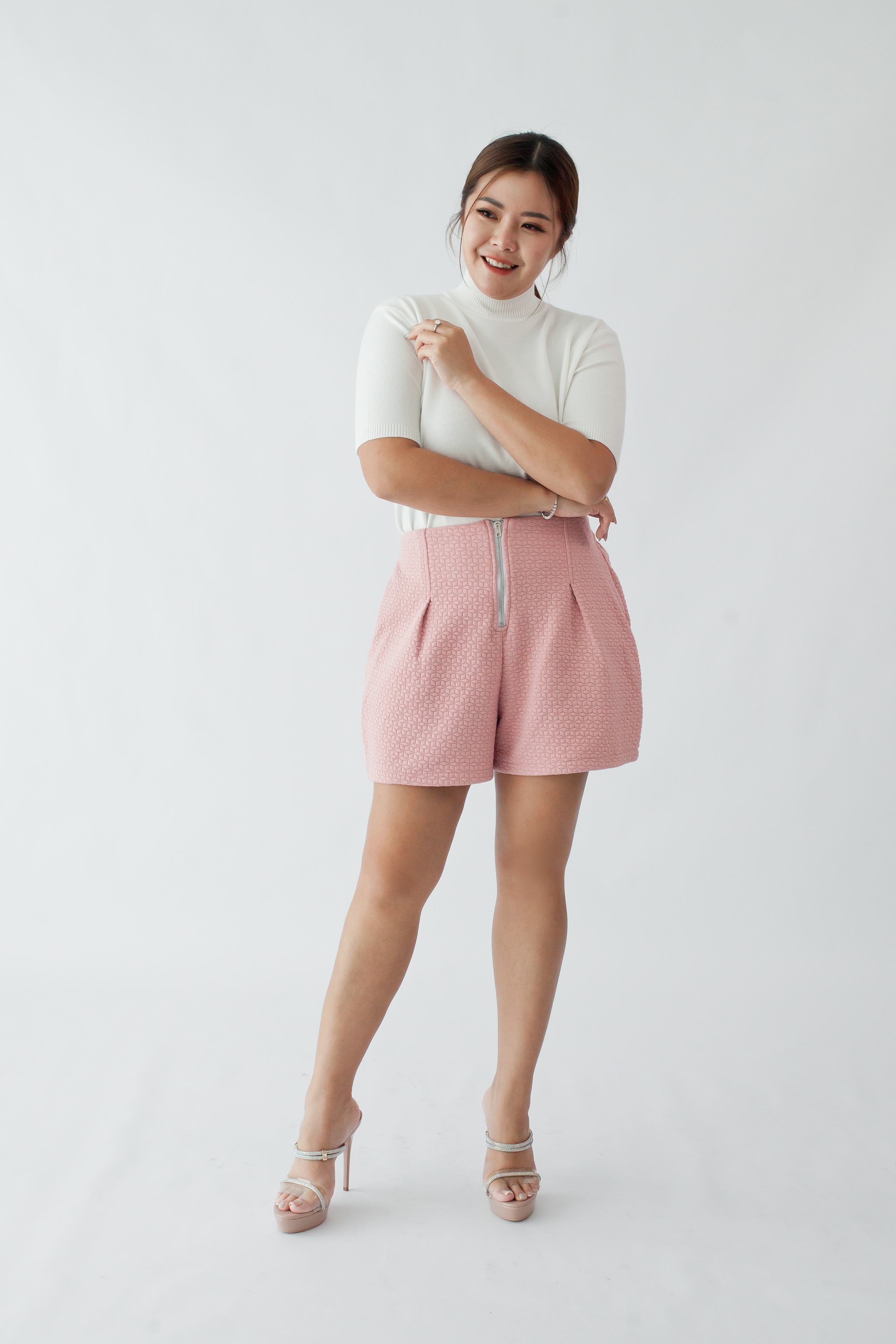 [BC Signature] 1863 Fiorella Shorts W Front Zipper 