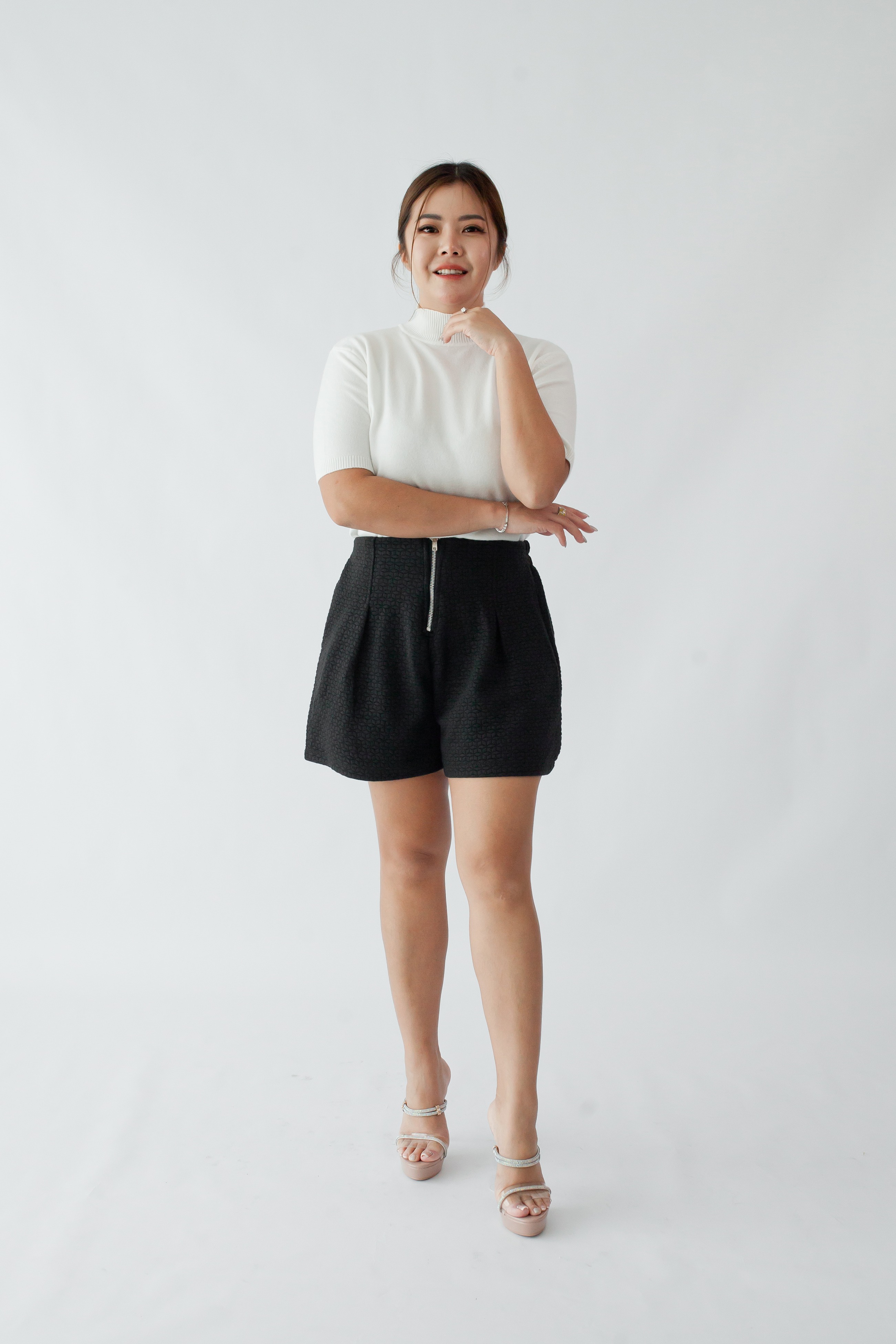 [BC Signature] 1863 Fiorella Shorts W Front Zipper 