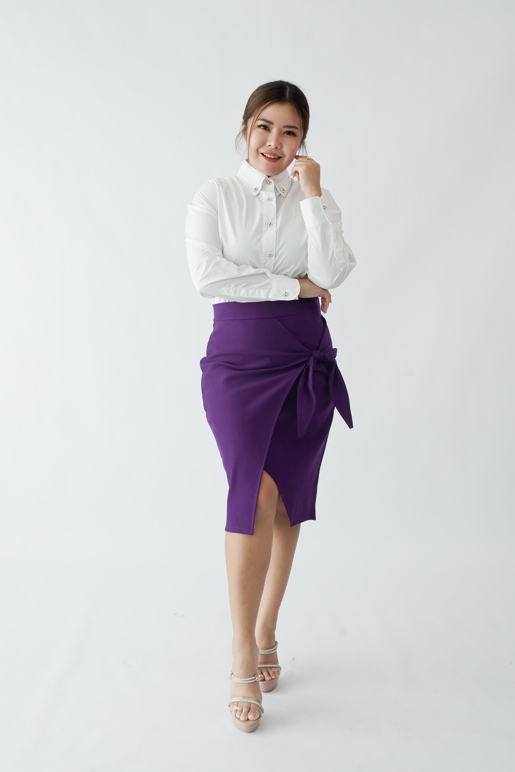[BC Signature] 1321 Papillon Front Tie Pencil Skirt