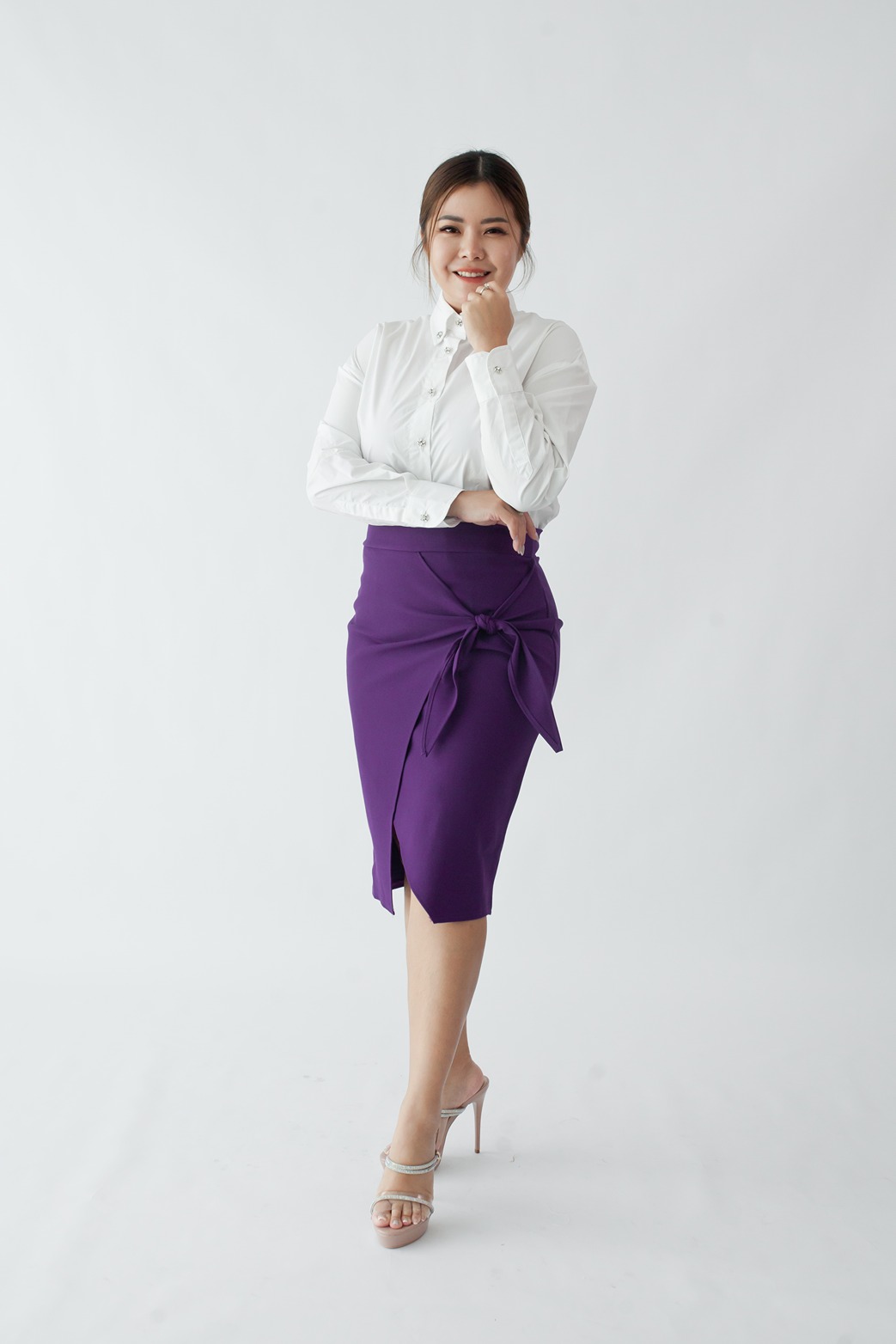 [BC Signature] 1321 Papillon Front Tie Pencil Skirt