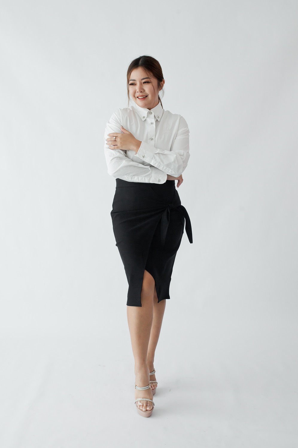 [BC Signature] 1321 Papillon Front Tie Pencil Skirt