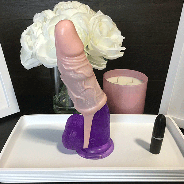 vibrating penis extender on dildo