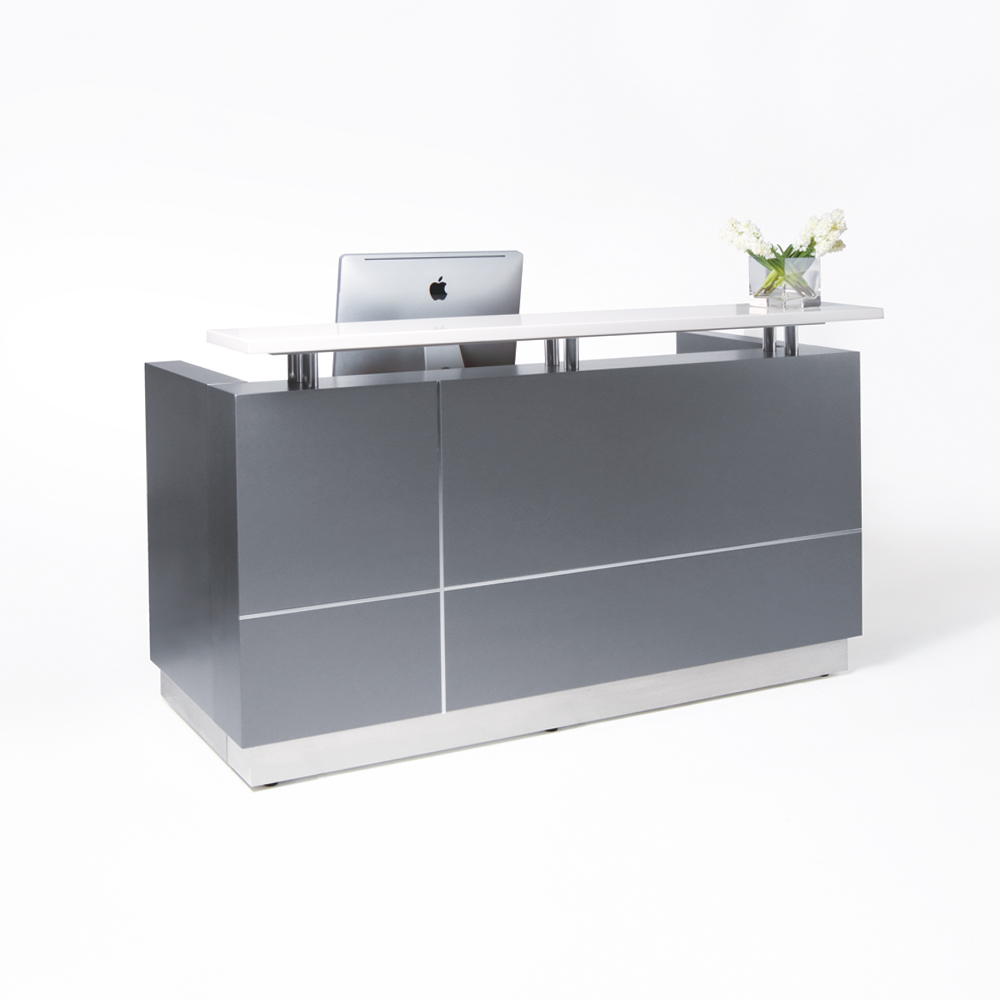 Hugo Office Reception Counter Metallic Grey W1800mm