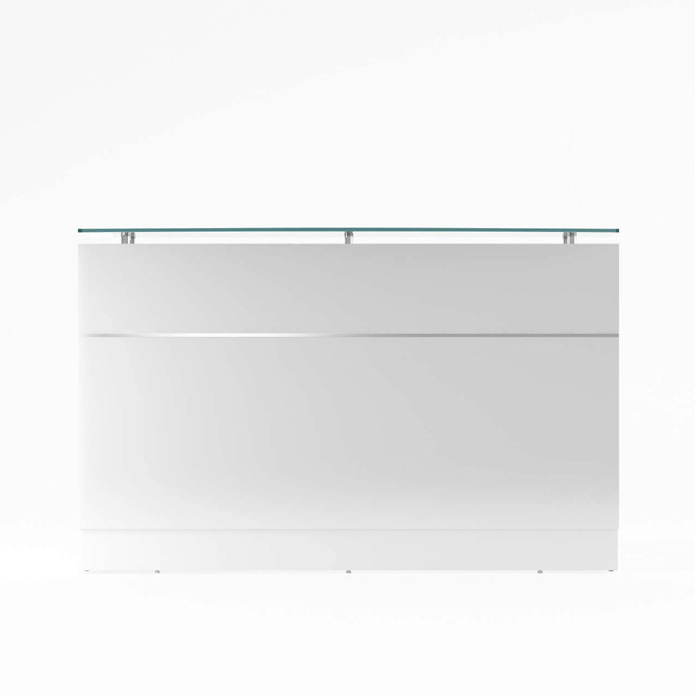 Classic Modern Office Reception Counter All White 1800mm