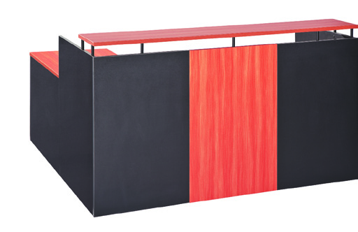 Simple OM Office Reception Counter Redwood / Charcoal W1800MM