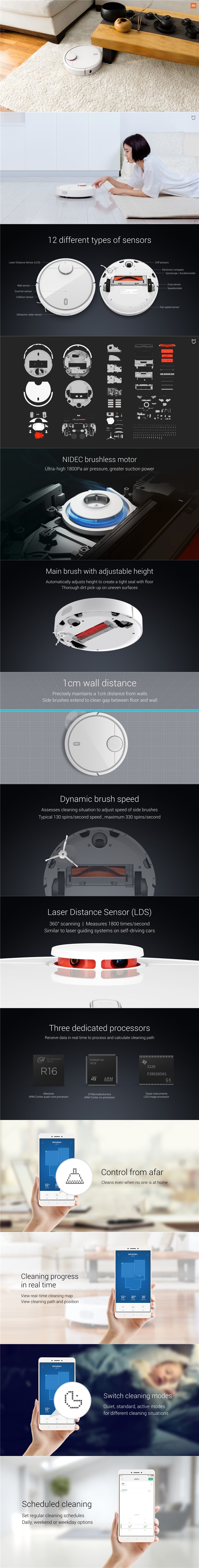 Xiaomi Mi Robot Vacuum Cleaner Laser Distance Sensor NIDEC Brushless Motor