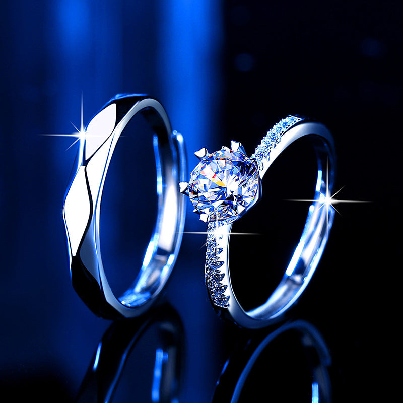 Croire™ Snowflake Couple Moissanite Ring
