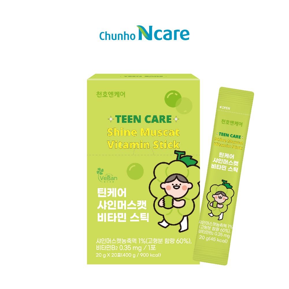 [ChunHo] Teen Care Shine Muscat Vitamin Stick 20g (30Sticks/Box) (EXP 2024/05/21)