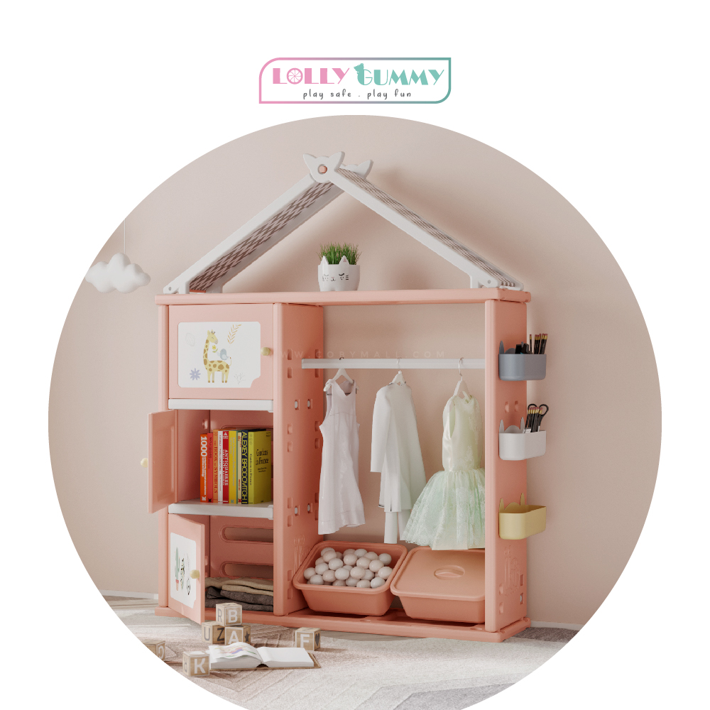[Lolly Gummy] Multifunctional Kids Cabinet (With Hanger)