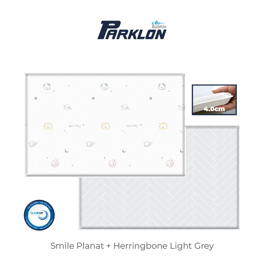 [Parklon] Air Bubble Smile Planet + Herringbon Light Grey (230*150*4cm)