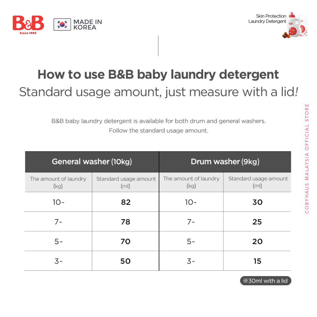 [B&B] Skin Protection Laundry Detergent 1500ml Bottle / Refill (x2)