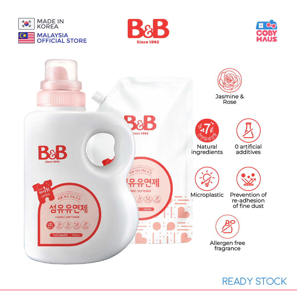 [B&B] Baby Fabric Softener Jasmine & Rose Bottle 1500ml