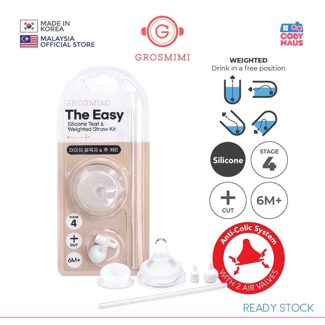 [Grosmimi] The Easy Silicone Nipple & Weighted Straw Kit