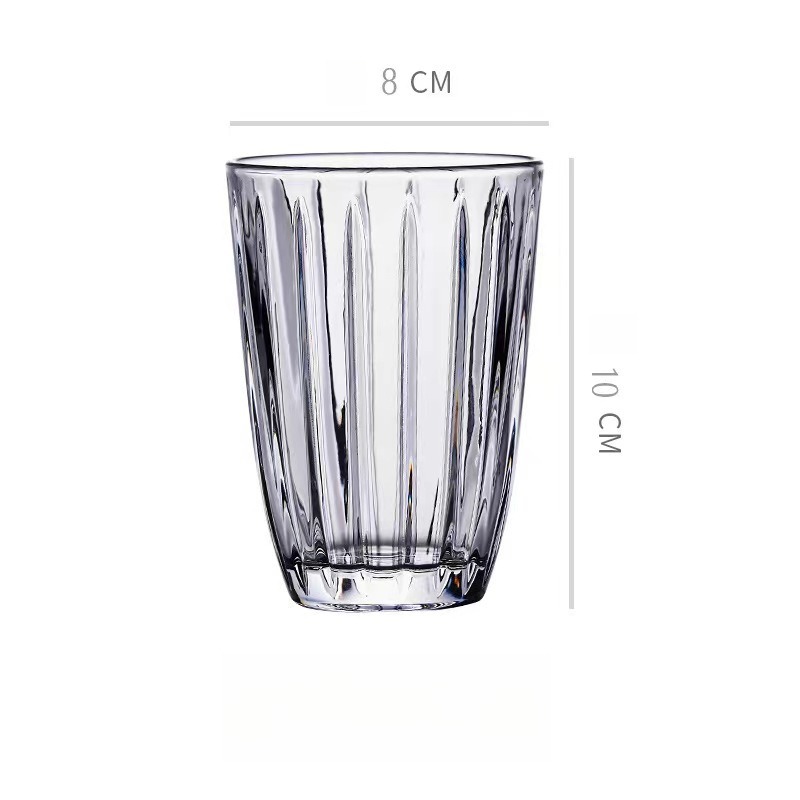 復古條紋玻璃咖啡杯