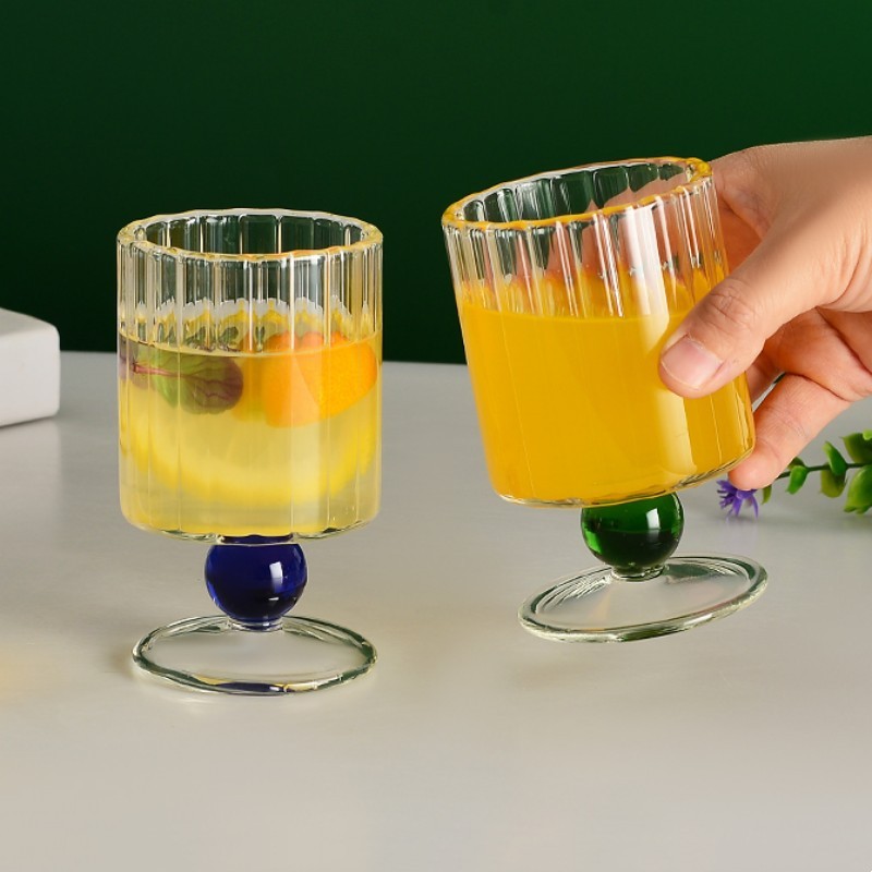 簡約豎紋透明玻璃單層杯