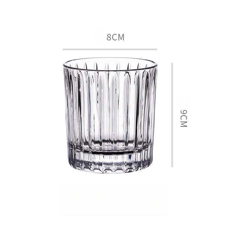 復古條紋玻璃咖啡杯