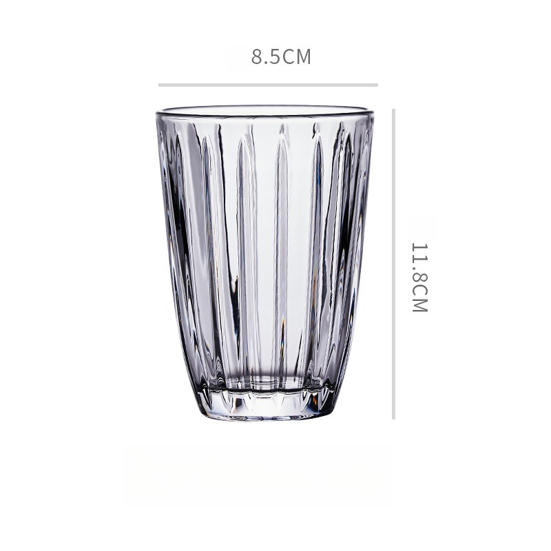 復古條紋玻璃咖啡杯