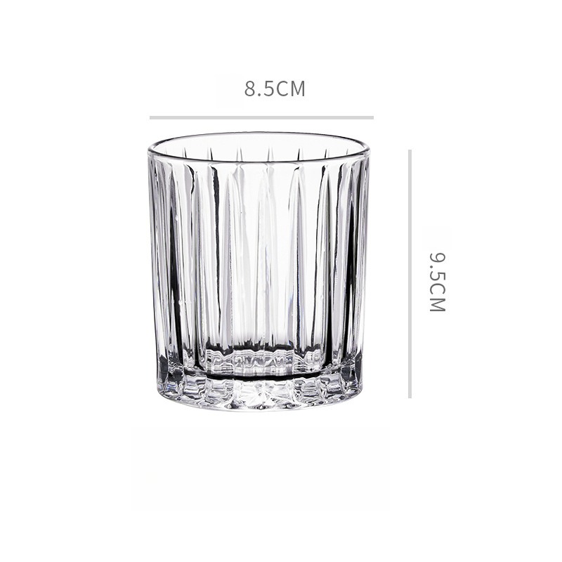 復古條紋玻璃咖啡杯