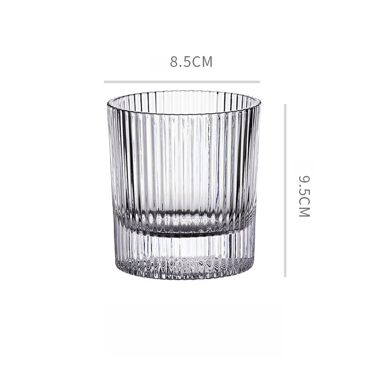 復古條紋玻璃咖啡杯