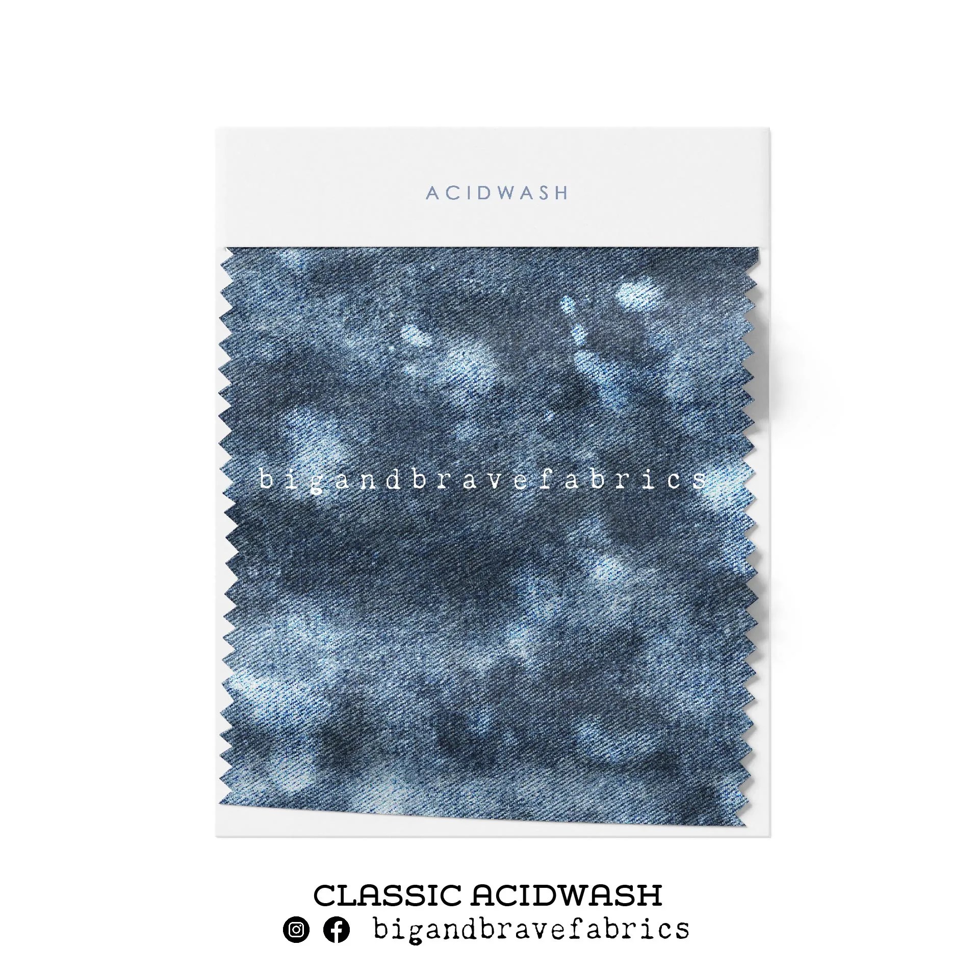 Custom Print: Classic Acidwash, Faux Denim