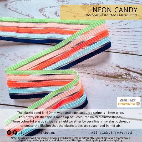 Knitted Elastic, Neon Candy, Big and Brave Fabrics, Singapore