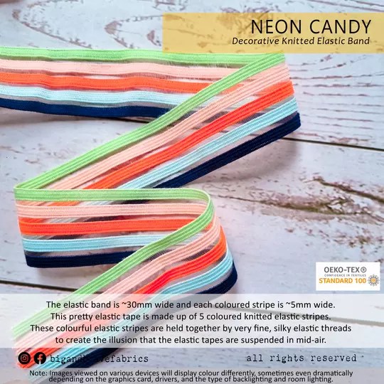 Knitted Elastic, Neon Candy, Big and Brave Fabrics, Singapore