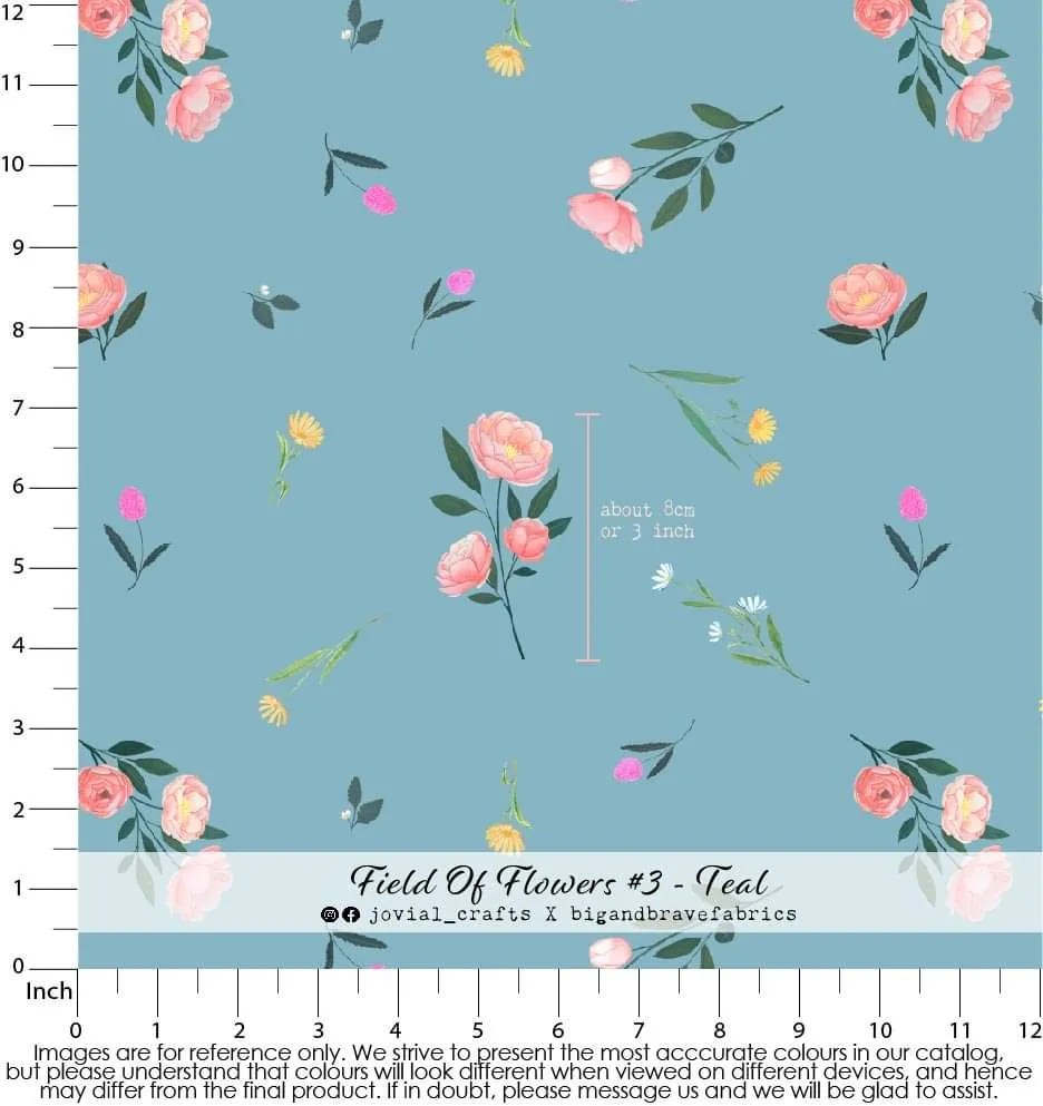 Field Of Flowers #3, Regular, Teal
