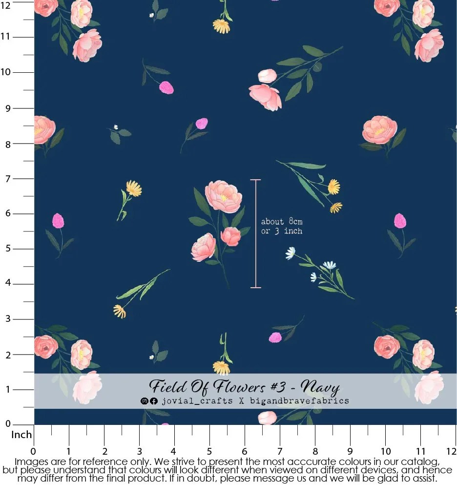 Field Of Flowers #3, Regular, Navy