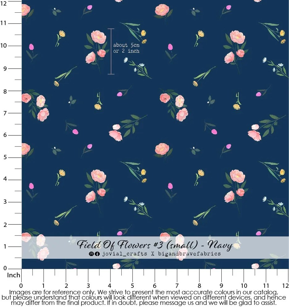 Field Of Flowers #3 (small), Navy