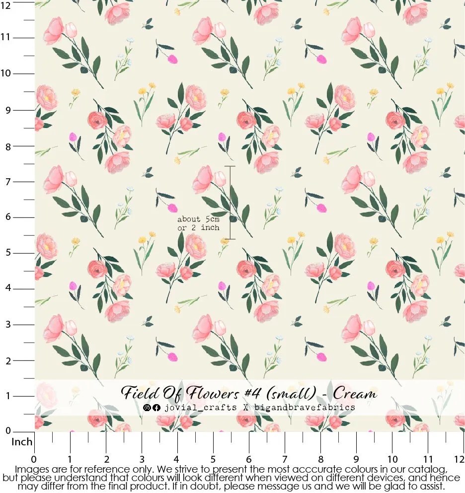 Field Of Flowers #4, Small, Cream